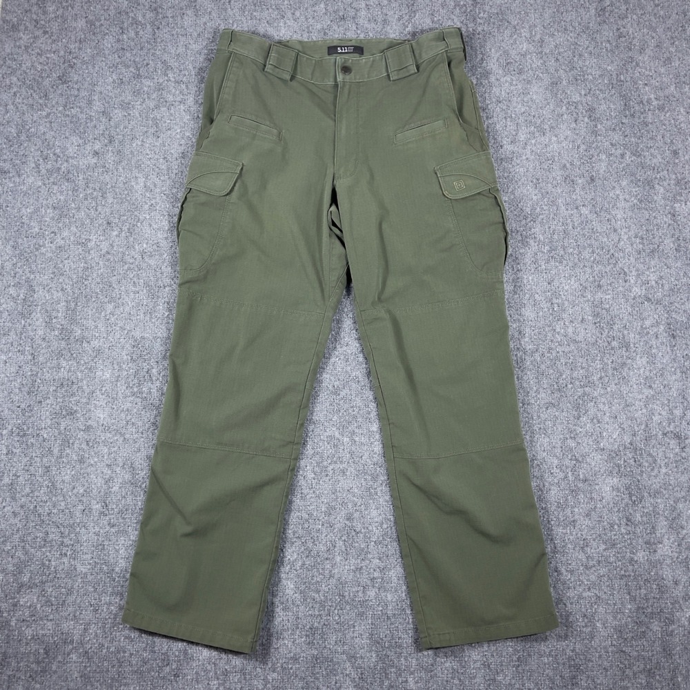 5.11 Tactical Cargo Pants Mens 34x30 Green Ripstop Utility Workwear Trousers
